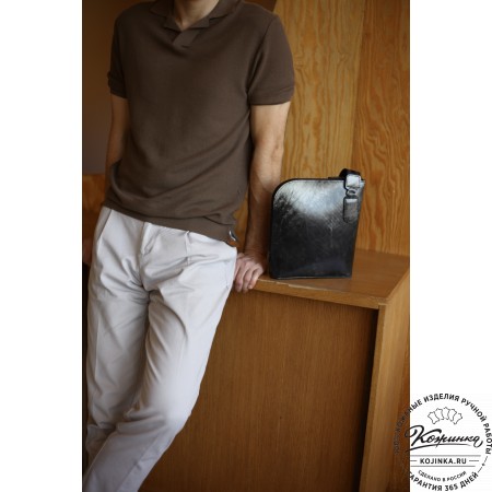 Кожаная сумка "Родос" (пепел глянец)